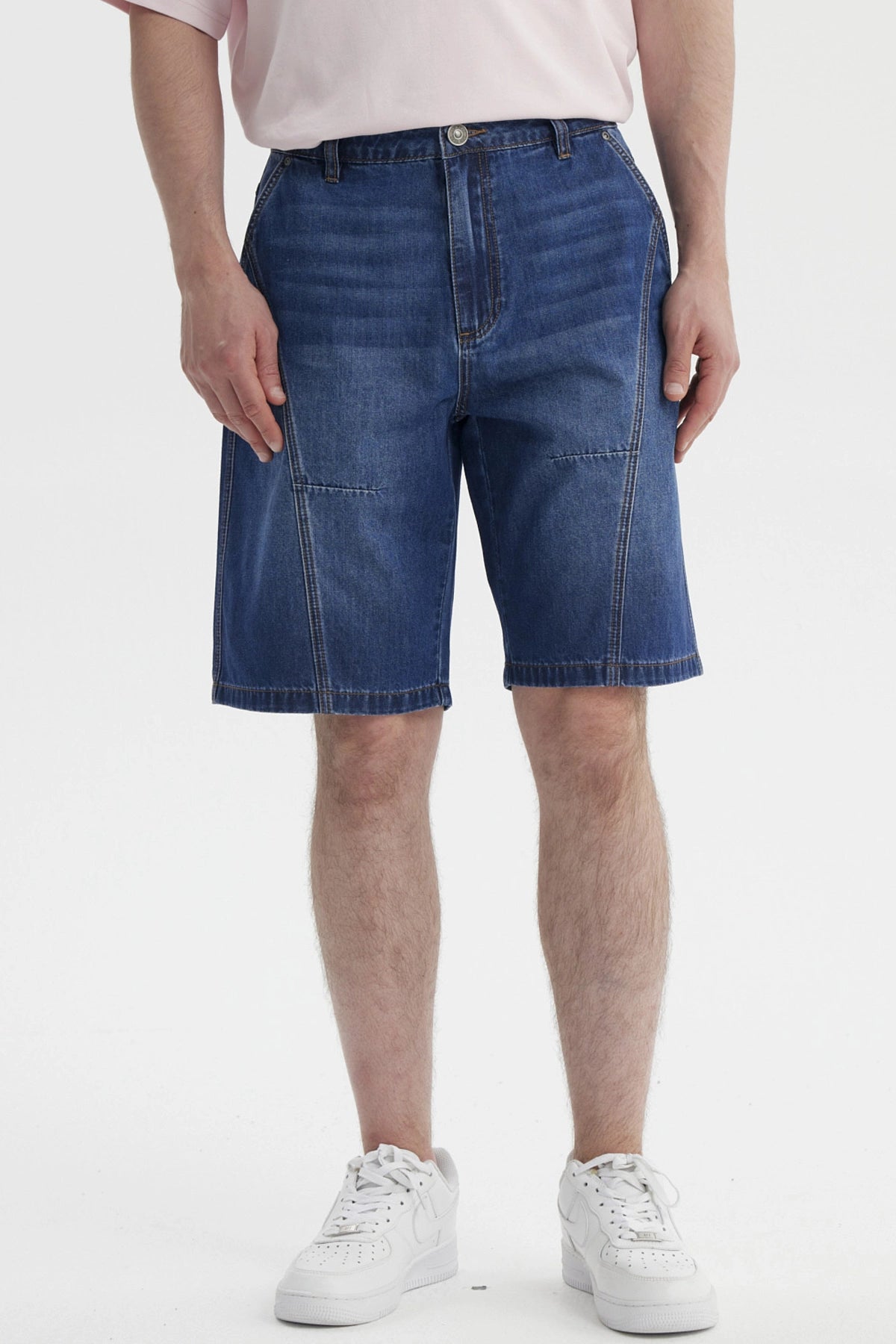 Bermuda Hombre Relajado Cortes Azul Oscuro