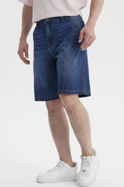 Bermuda Hombre Relajado Cortes Azul Oscuro