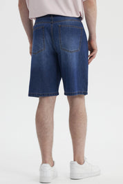 Bermuda Hombre Relajado Cortes Azul Oscuro