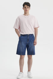 Bermuda Hombre Relajado Cortes Azul Oscuro