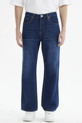 Jeans Calce Recto Pinza Hombre Azul
