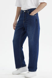 Jeans Hombre Calce Recto Pinza Azul