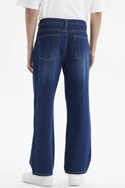 Jeans Hombre Calce Recto Pinza Azul