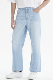 Jeans Hombre Calce Recto Pinza Azul Claro