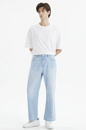 Jeans Hombre Calce Recto Pinza Azul Claro