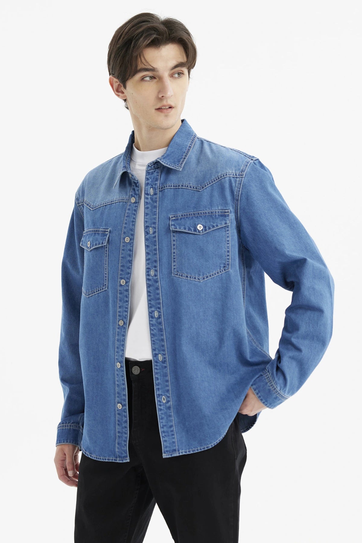 Camisa Hombre Clásica Dallas Azul Claro