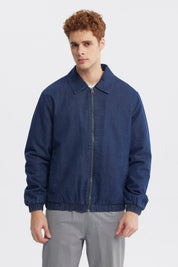 Chaqueta Hombre Cuello Camisero Azul