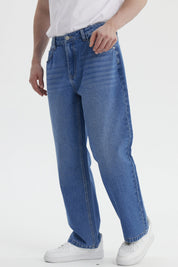Jeans Hombre Calce Recto Lavado Azul