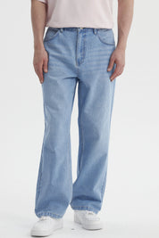 Jeans Hombre Calce Recto Lavado Azul Claro