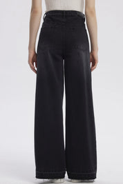 Jeans Mujer Moda Wide Leg Negro