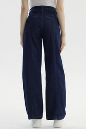 Jeans Mujer Calce Recto Azul Oscuro