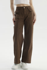 Jeans Baggy Moda Mujer Café