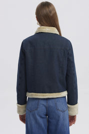 Chaqueta Mujer Cuello De Solapa Azul Oscuro