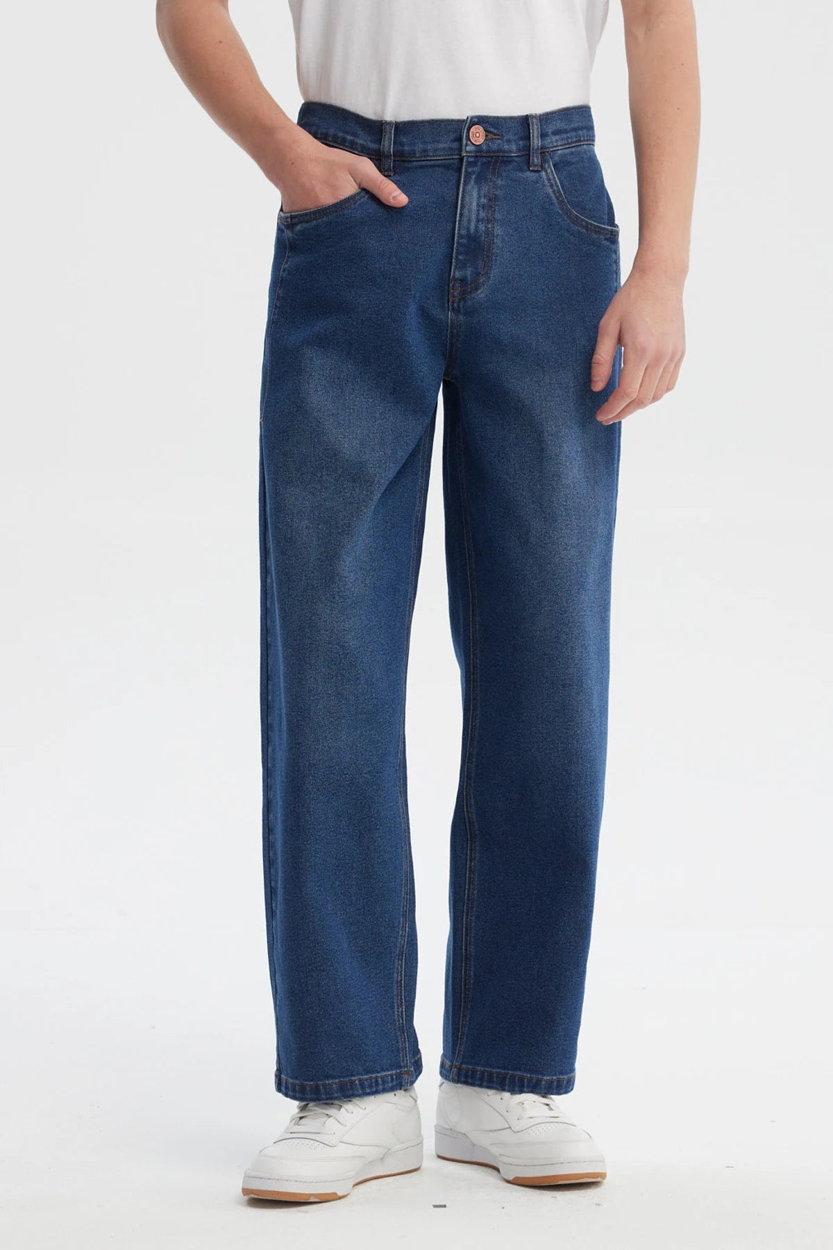 Jeans Hombre Baggy Azul Retro