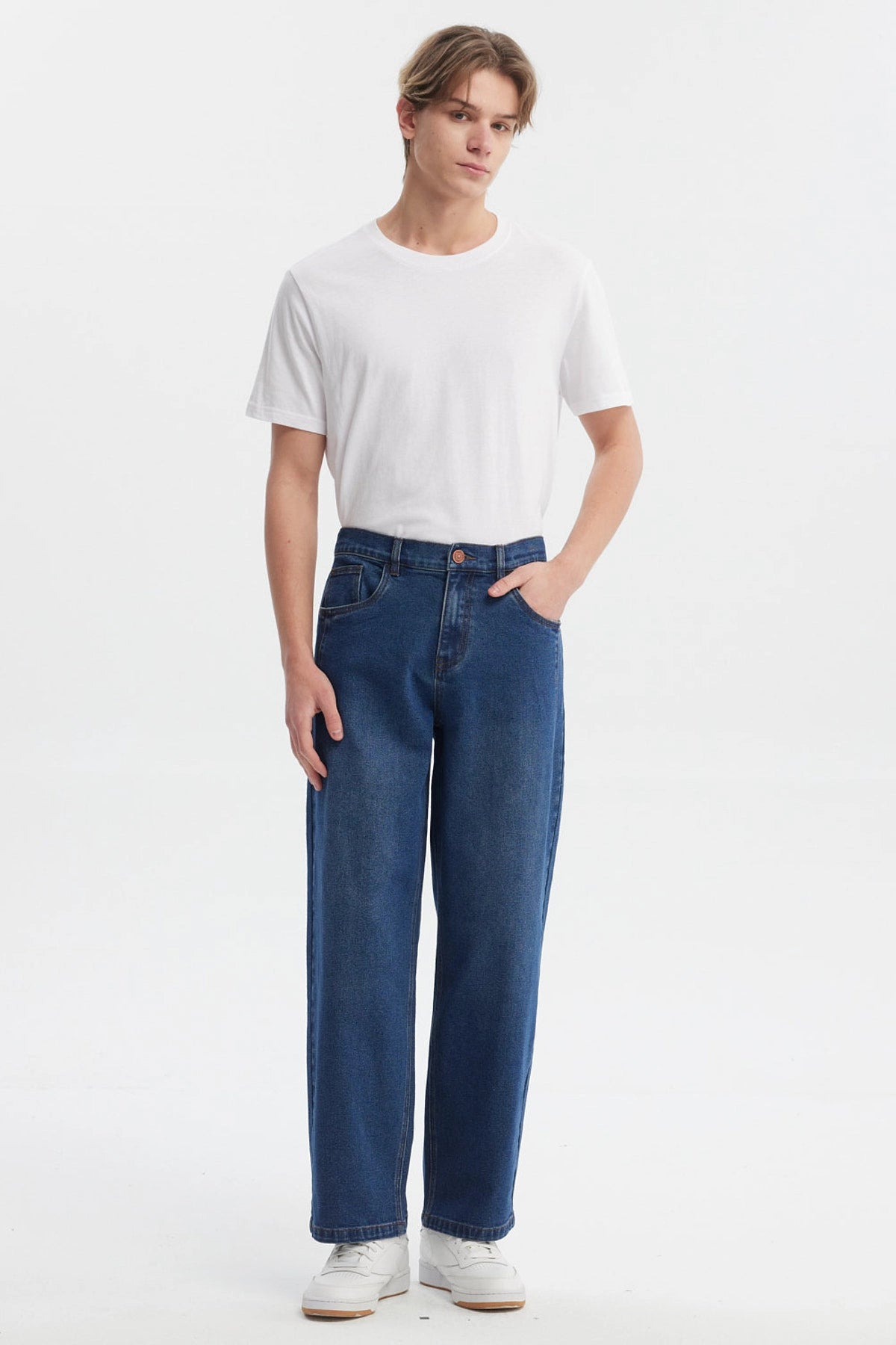 Jeans Hombre Baggy Azul Retro