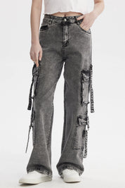 Jeans Mujer Calce Recto Negro