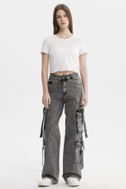 Jeans Mujer Calce Recto Negro