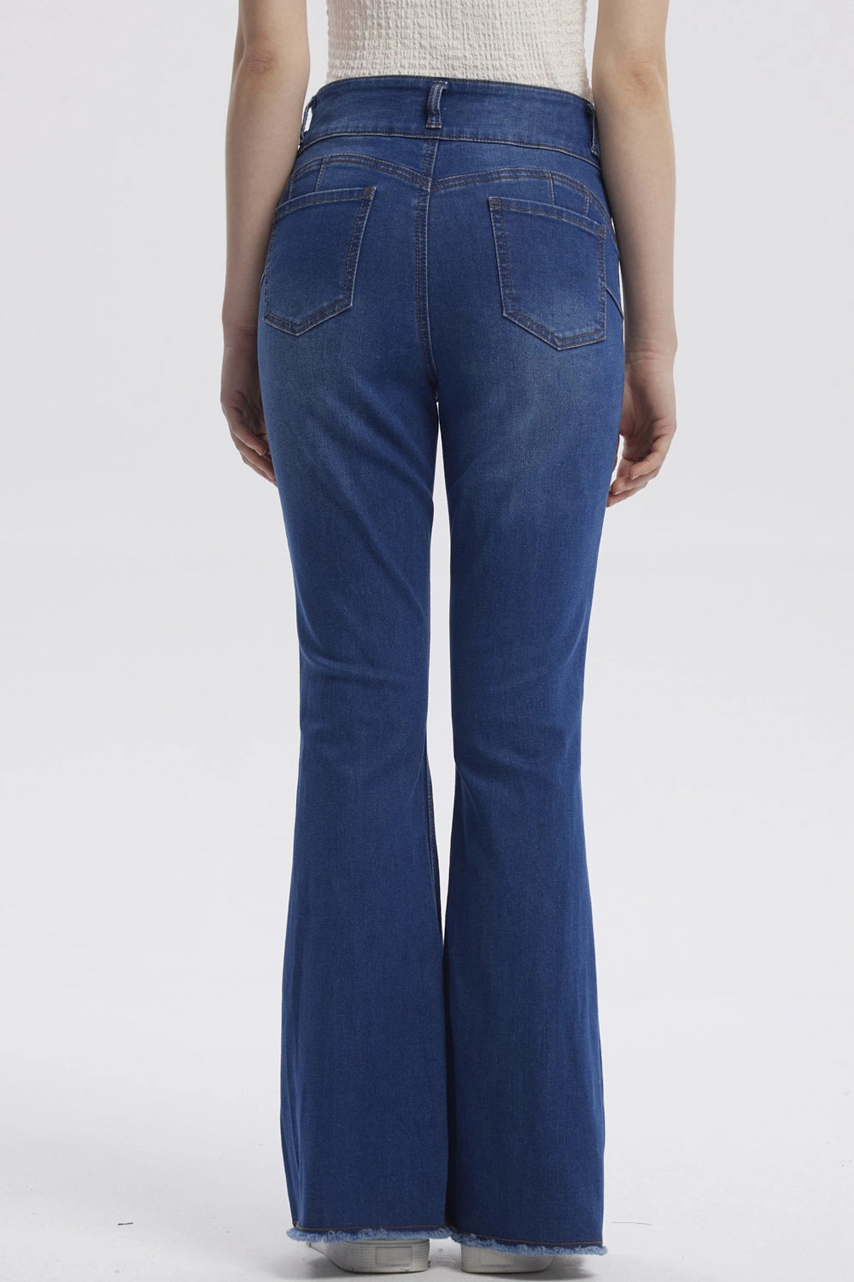 Jeans Mujer Moda Flare Azul Oscuro