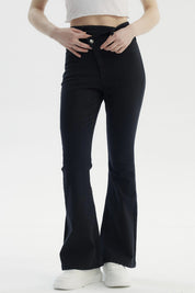 Jeans Mujer Moda Flare Negro