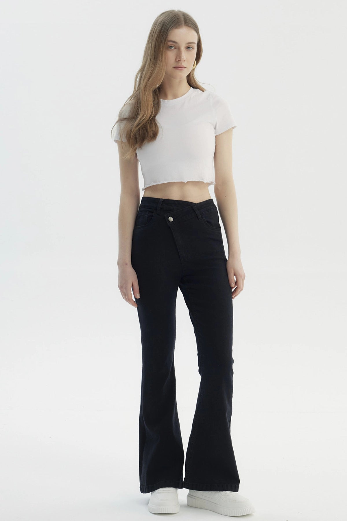 Jeans Mujer Moda Flare Negro