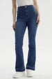 Jeans Mujer Moda Flare Azul Oscuro