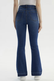 Jeans Mujer Moda Flare Azul Oscuro