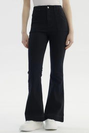 Jeans Mujer Moda Flare Negro