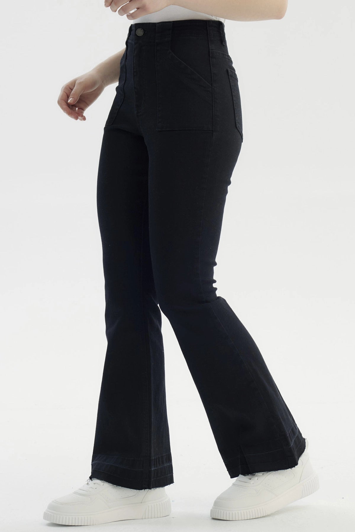 Jeans Mujer Moda Flare Negro