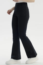 Jeans Mujer Moda Flare Negro