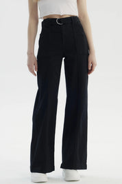 Jeans Mujer Palazzo Negro