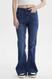 Jeans Mujer Moda Flare Azul Oscuro