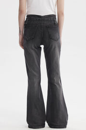 Jeans Mujer Moda Flare Negro