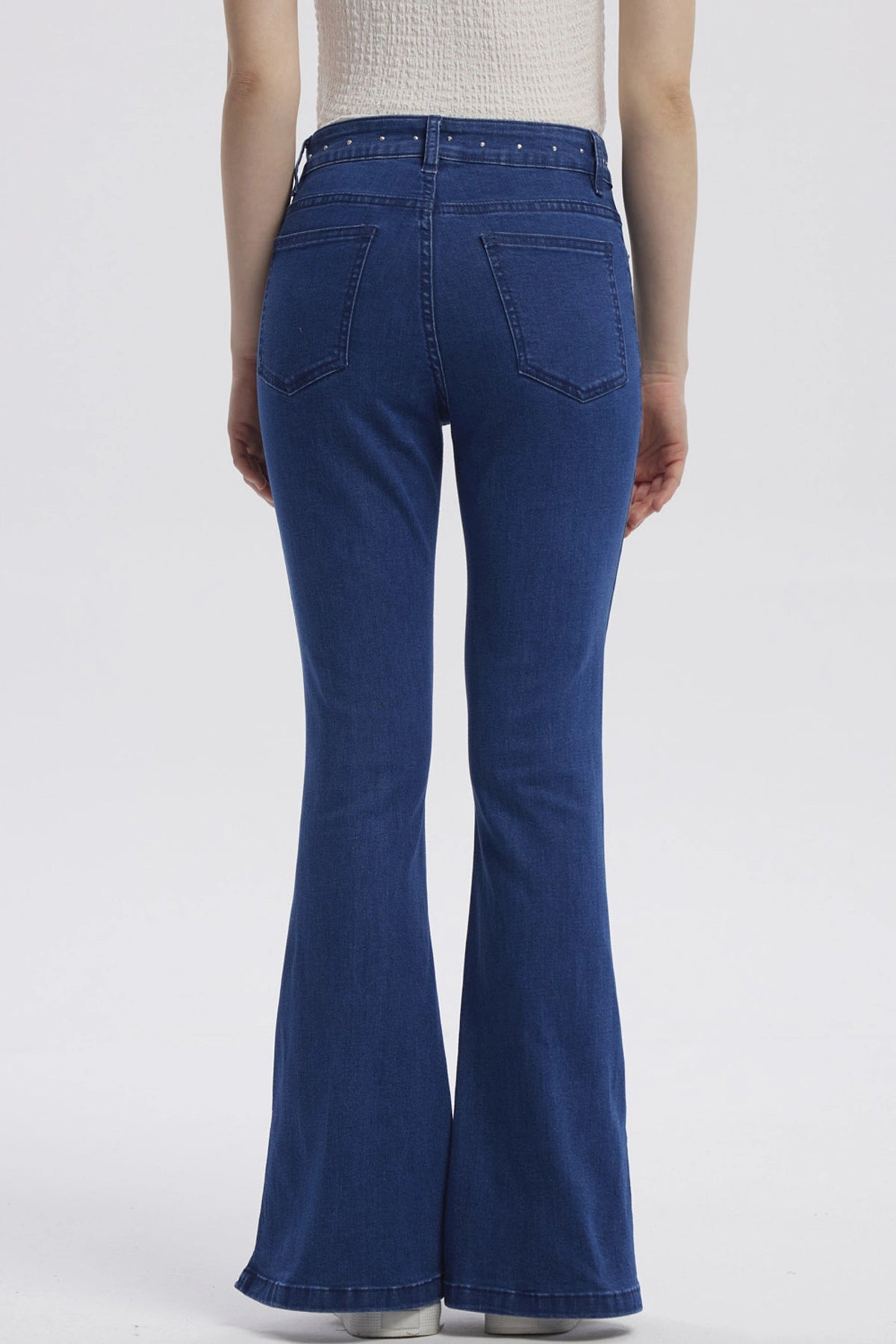 Jeans Mujer Moda Flare Azul Oscuro
