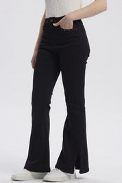 Jeans Mujer Moda Flare Negro