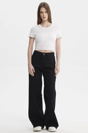 Jeans Mujer Wide Leg Negro