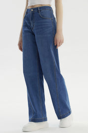 Jeans Mujer Calce Recto Azul