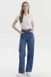 Jeans Mujer Calce Recto Azul