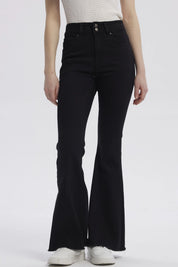 Jeans Mujer Moda Flare Negro