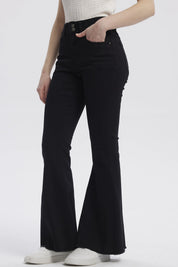Jeans Mujer Moda Flare Negro