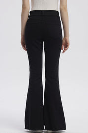 Jeans Mujer Moda Flare Negro