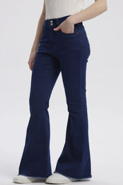 Jeans Mujer Moda Flare Azul Indigo