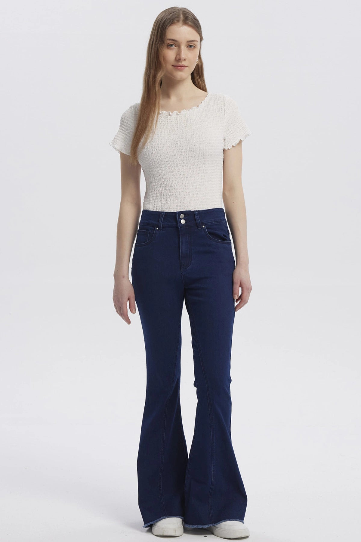 Jeans Mujer Moda Flare Azul Indigo