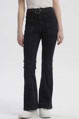 Jeans Moda Flare Mujer Negro