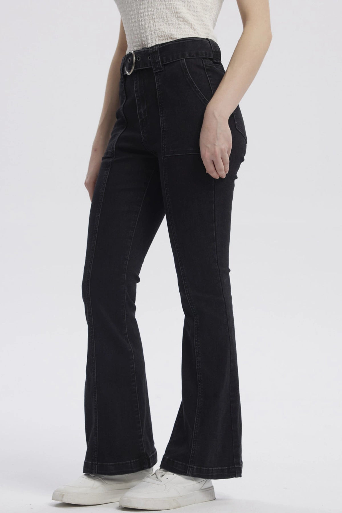 Jeans Mujer Moda Flare Negro