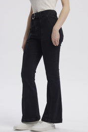Jeans Mujer Moda Flare Negro