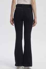 Jeans Mujer Moda Flare Negro