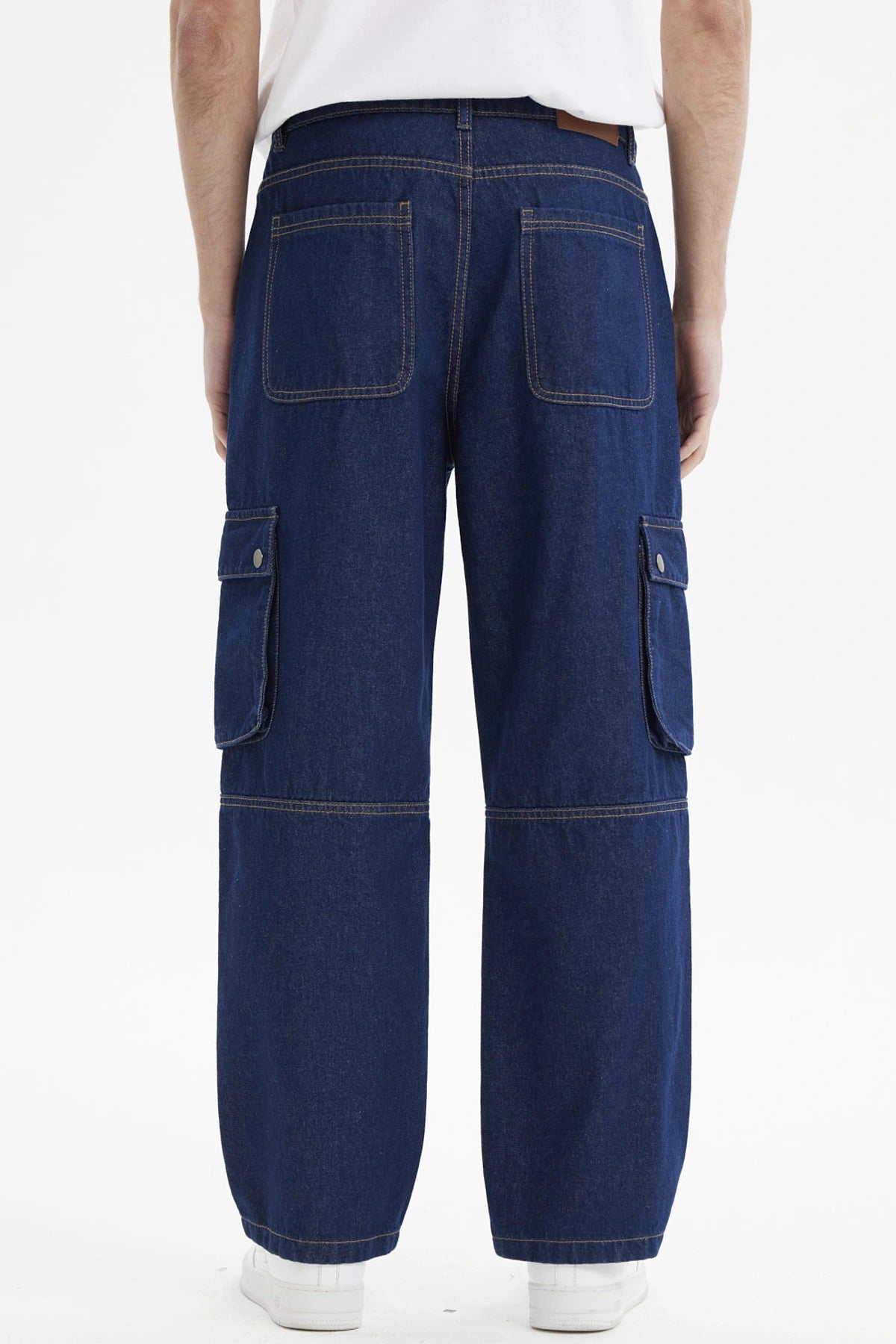 Jeans Hombre Calce Recto Cargo Azul Oscuro