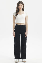 Jeans Mujer Calce Recto Negro