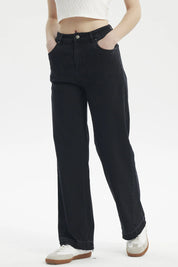 Jeans Mujer Calce Recto Negro