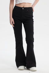 Jeans Moda Flare Mujer Negro
